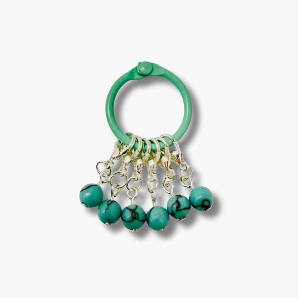 Turquoise Stitch markers for knitting - Pool