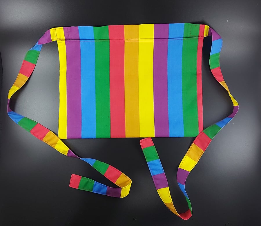 Fabric peg apronpinny Handmade cotton wearable peg bag bright Rainbow fabric