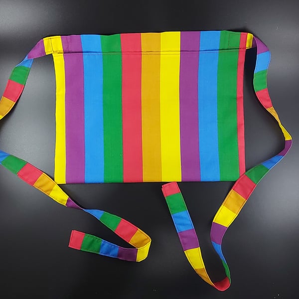 Fabric peg apronpinny Handmade cotton wearable peg bag bright Rainbow fabric