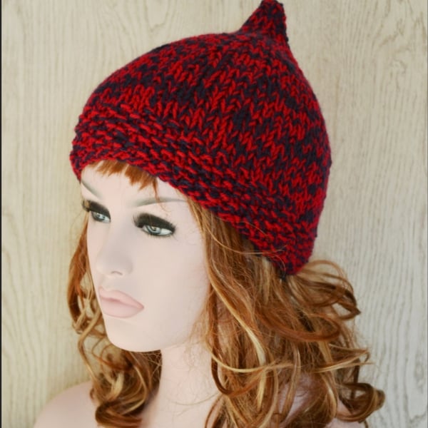 Hat Pixie Hat Knitted Hat Elf Chunky,