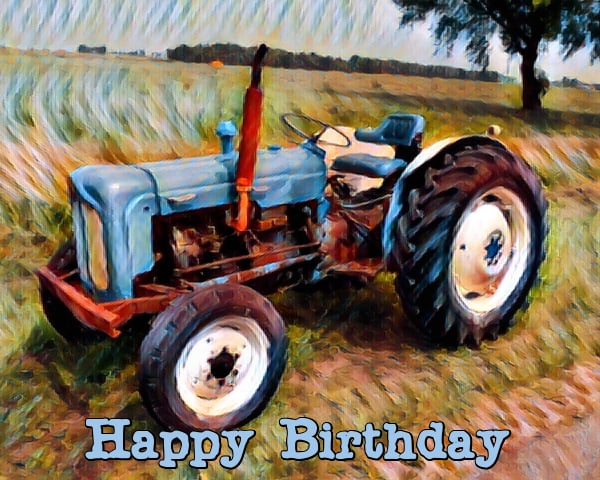 Happy Birthday Tractor Card 