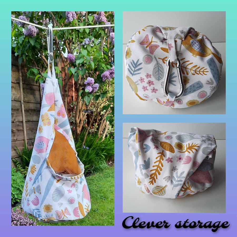 Large Peg Bag, Pretty Peg Bag, 4 sizes, XXL Large peg bag, free p & p