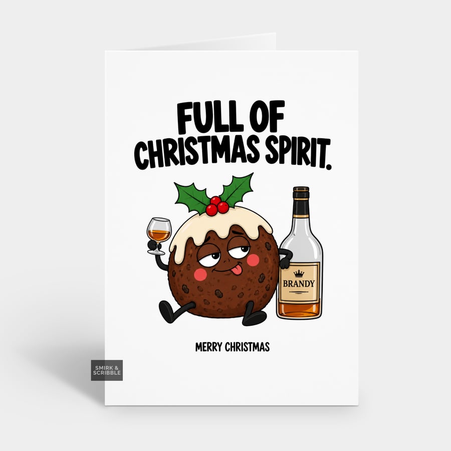 Image of Funny Christmas Card For Him Or Her - Brandy Pudding