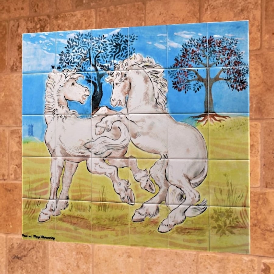 Splashback Tile Mural, Handmade and Unique