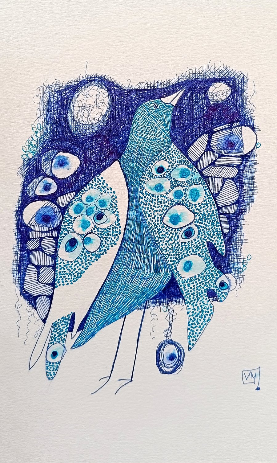 Feathered Symphony 5, Fine Art print of limited edition, abstract bird art