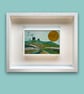 Original Framed Mixed Media Painting Of Cornish Landscape With Tin Mines