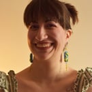 Clay Earrings - 'Leafy Blues'