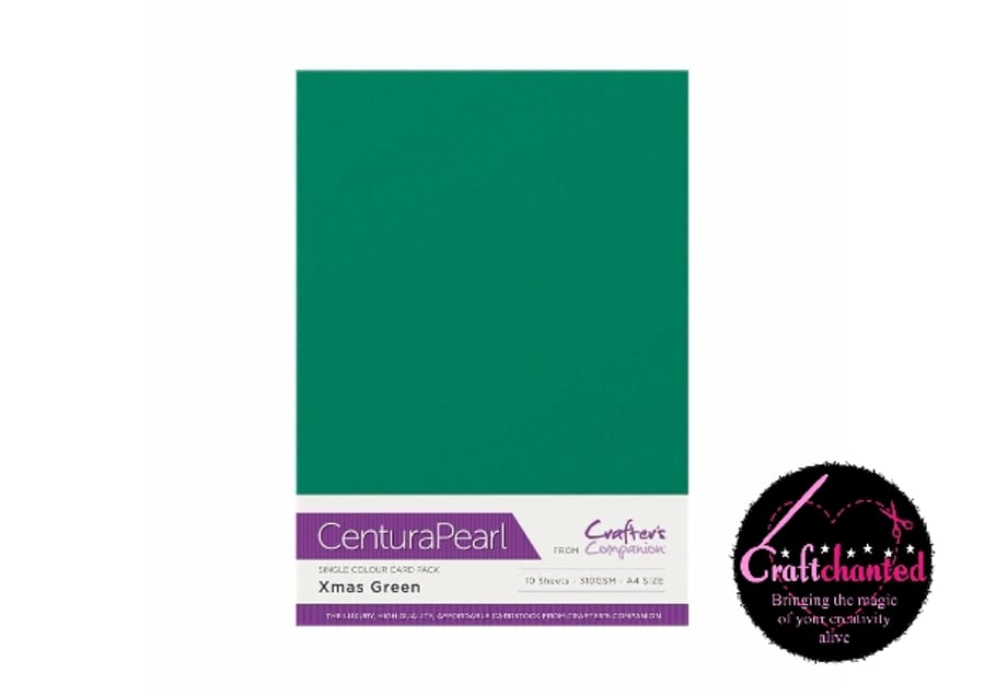 Crafter's Companion Centura Pearl 10 Sheet Pack - Xmas Green