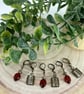 Stitch markers for knitting and crochet,  6 recycled and vintage bead notions - Image 2