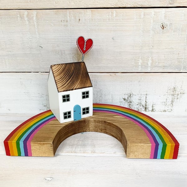 Wooden Rainbow with House