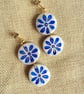 DAPHNE - Mediterranean Blue Flower Drop Earrings