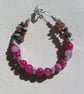 Pink & Watermelon Tourmaline Gemstone Crystal Beaded Bracelet - Image 7