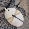 Enamelled dragonfly pendant