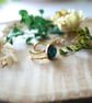 Black Resin and Abalone Shell adjustable Stainless Steel Gold Ring - Image 3