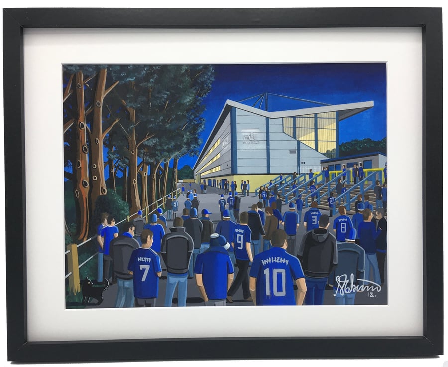 Halifax Town, The Shay. High Quality, Framed Football Art Print.