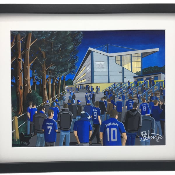 Halifax Town, The Shay. High Quality, Framed Football Art Print.