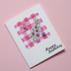 SALE Vintage Embroidery and Butterfly Birthday Card