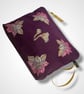 Purple Lotus Flowers Linen Makeup Bag - Image 5