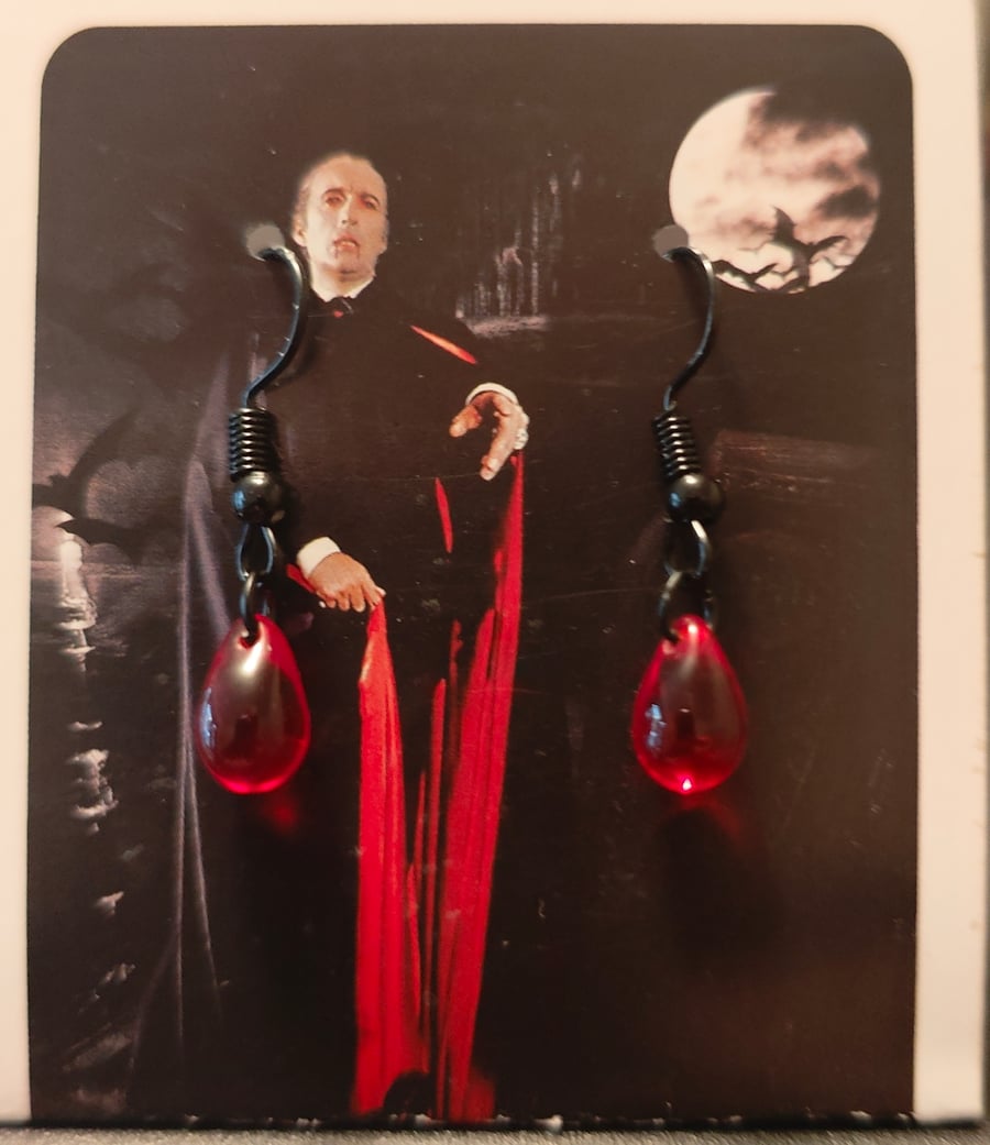 Blood drop earrings.