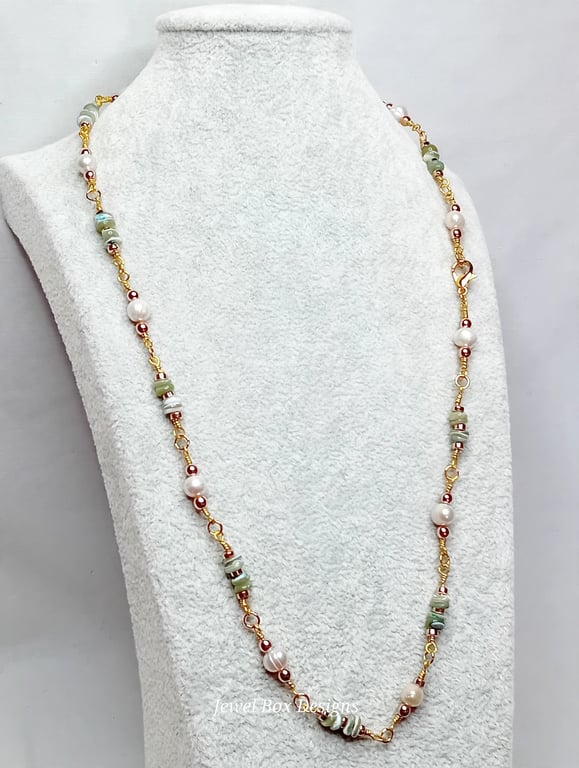 Pearl & Horseshoe Crab Shell Necklace