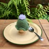 Spring Flower Egg Cosy, Ruffle Edge Crochet Flower Egg Cozy