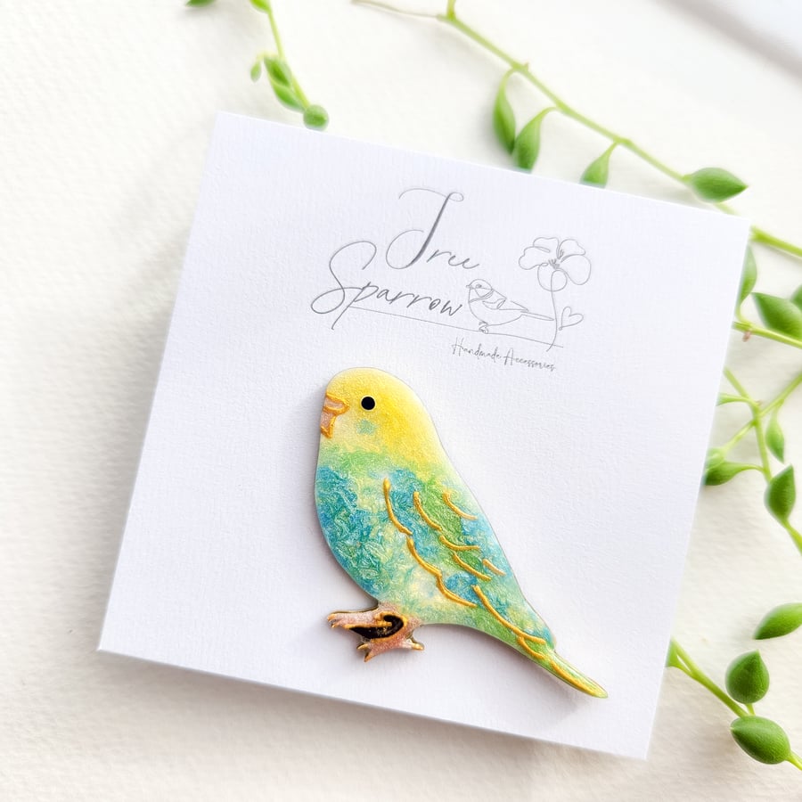 Hand-painted Bird Brooch
