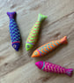 Embroidered Nordic fish , catnip kicker toy.