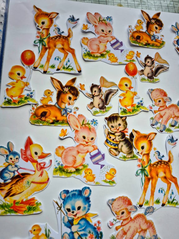 Cute Animal Die Cuts, Craft Pack, Retro Animal Die Cuts.