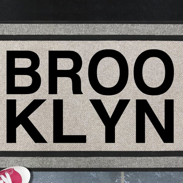 Brooklyn NYC - Brooklyn New York Doormat - All Weather Welcome Mat - 45x70cm 