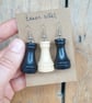 Upcycled Castle Rook Earrings (Set of Three)