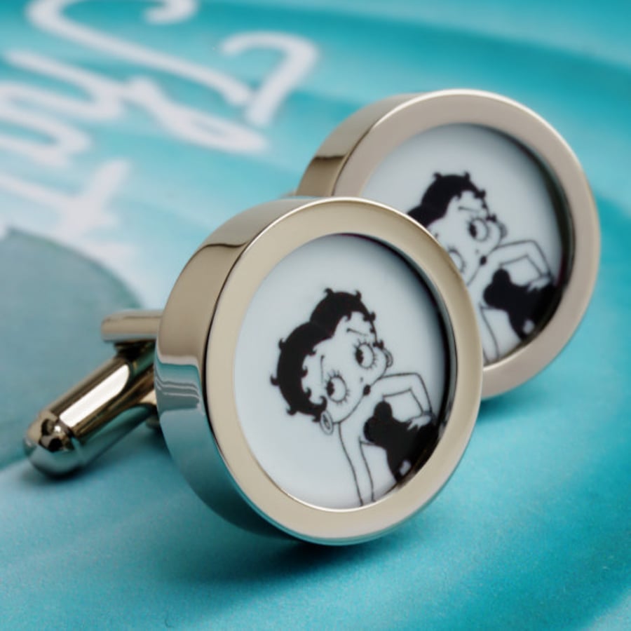 Betty Boop Cufflinks Vintage Sexy Comic Strip Figure