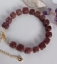 Handmade Square Bead Bracelet, Toned Quartz Gemstone Jewellery for Women 