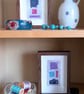 Colourful Combinations Pink Purple Blues Handstitched Geometric Art Pictures - Image 5