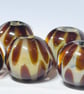 Handmade brown and beige lamp work glass beads - Image 2