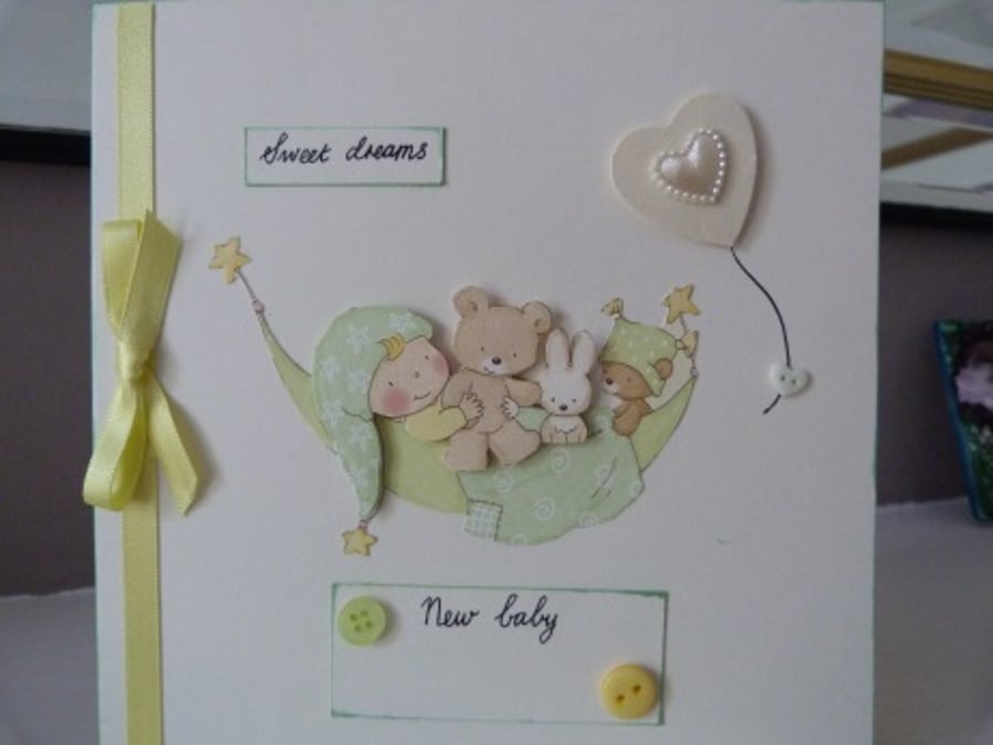 Sweet Dreams  Personalised New Baby Card