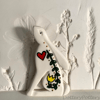Ceramic hare brooch