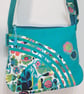 Small turquoise handbag with abstract flowers  - Image 2