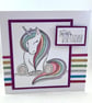 Glittery unicorn birthday card