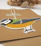 The Blue Tit - Embroidered Hanging Decoration - Image 2