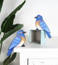 Western bluebird door topper, miniature North American bird ornament, blue bird. - Image 8