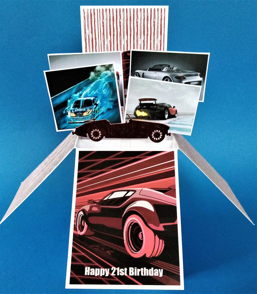 Men's 21st Birthday Card with Cars