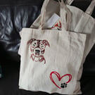 Hand painted tote bag 