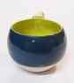 Mug Barley sugar handle Grass and Tidepool Green, durable stoneware Ceramic Mug. - Image 2