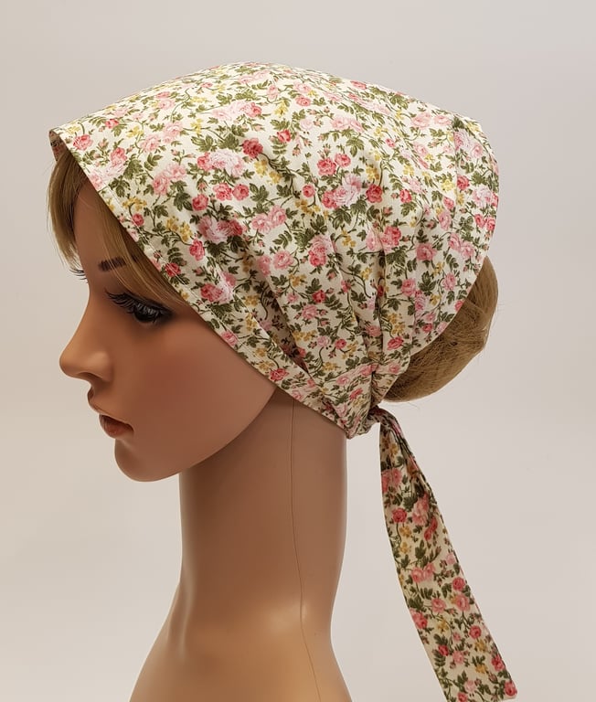 Wide hair covering self tie head scarf chefs head wear religious women scarf