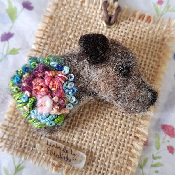 Needle Felted Border Terrier Brooch