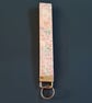 Handmade Pastel Pink Floral Wristlet Keyring - Fabric Keyfob