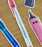 Pen Pals Holographic Vinyl Sticker Set - Fountain Pen Biro Highlighter - Image 5