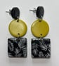 Beautiful Fern Drop Earrings in Green and Black - Image 4