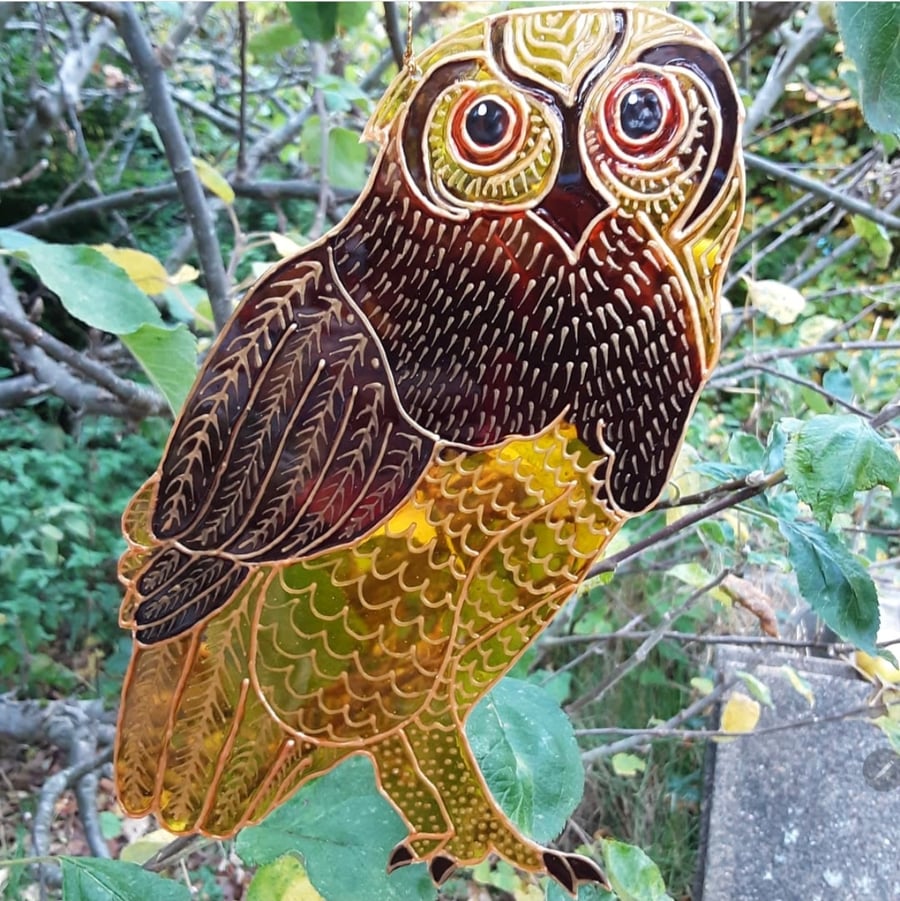 Owl Suncatcher Hanging Window Decoration 