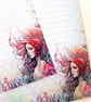 Letter Writing Paper - Mermaid Siren in pink, 10 sheets - Image 3